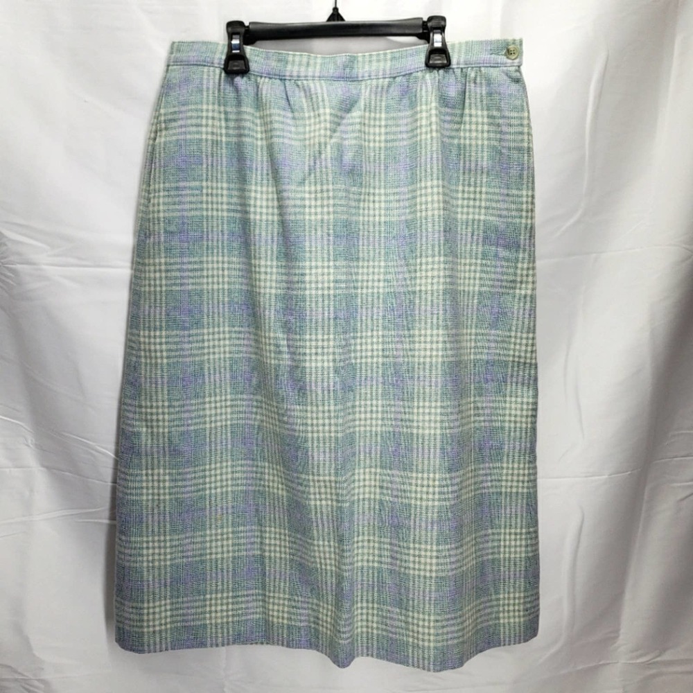 Pendleton vintage plaid wool midi aline skirt 14